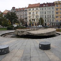 stanice Jiřího z Poděbrad na trase A - fontána Sjednocená Evropa